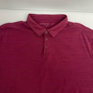 John Varvatos Star USA Polo Shirt Men's L Red Embroidered Stars Cotton